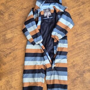 Color Block Striped One Piece Rainsuit